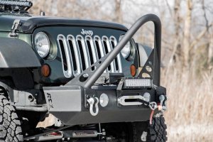Jeep Cherokee Bumper Stinger Bar - Front - Rough Country - Carbon Black Textured - Black - '85-'01